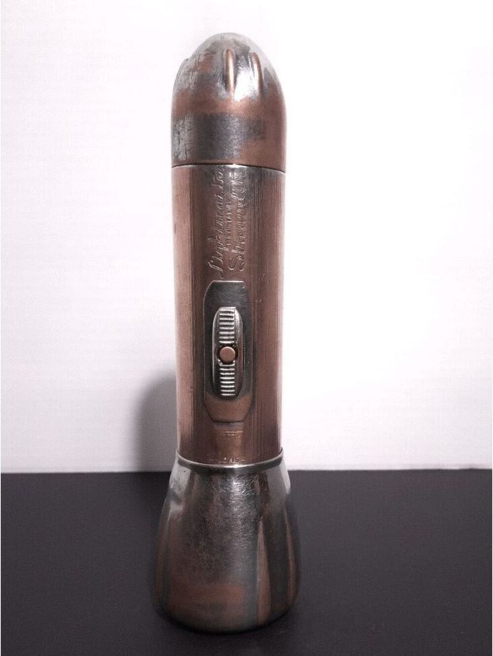 Vintage 1930s Lightmaster Streamlite Flashlight Art Deco Torpedo